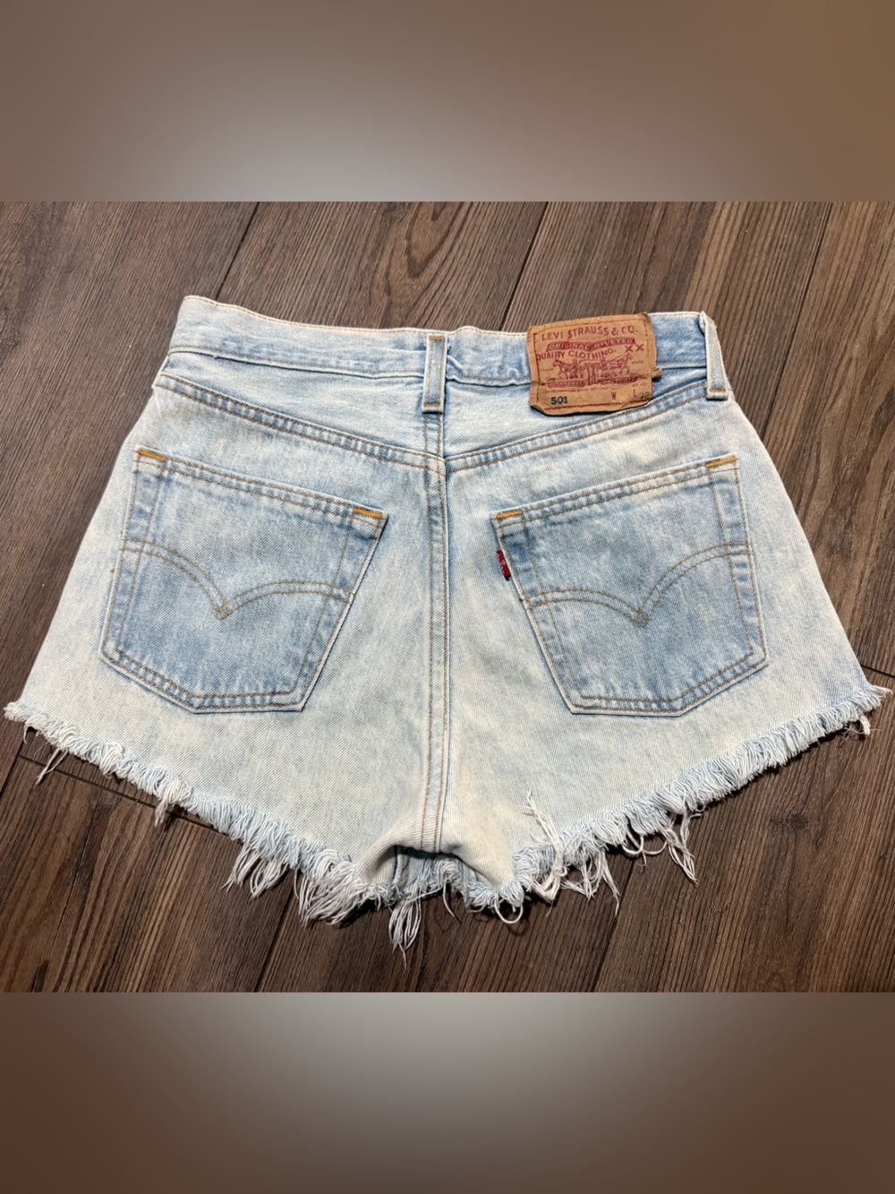 Vintage Levi’s 501 Original Cutoff Shorts W27 High Rise Frayed Button Fly Denim
